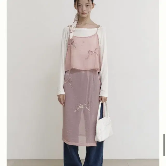 순수 Sequins Layer Top (Dusty Pink)