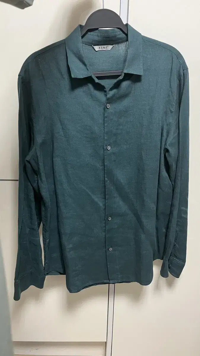 Green shirt in 100% time-homme cotton