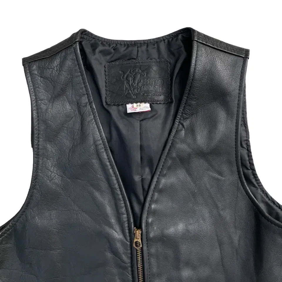 80's Garments Motor Cycles Leath Vest