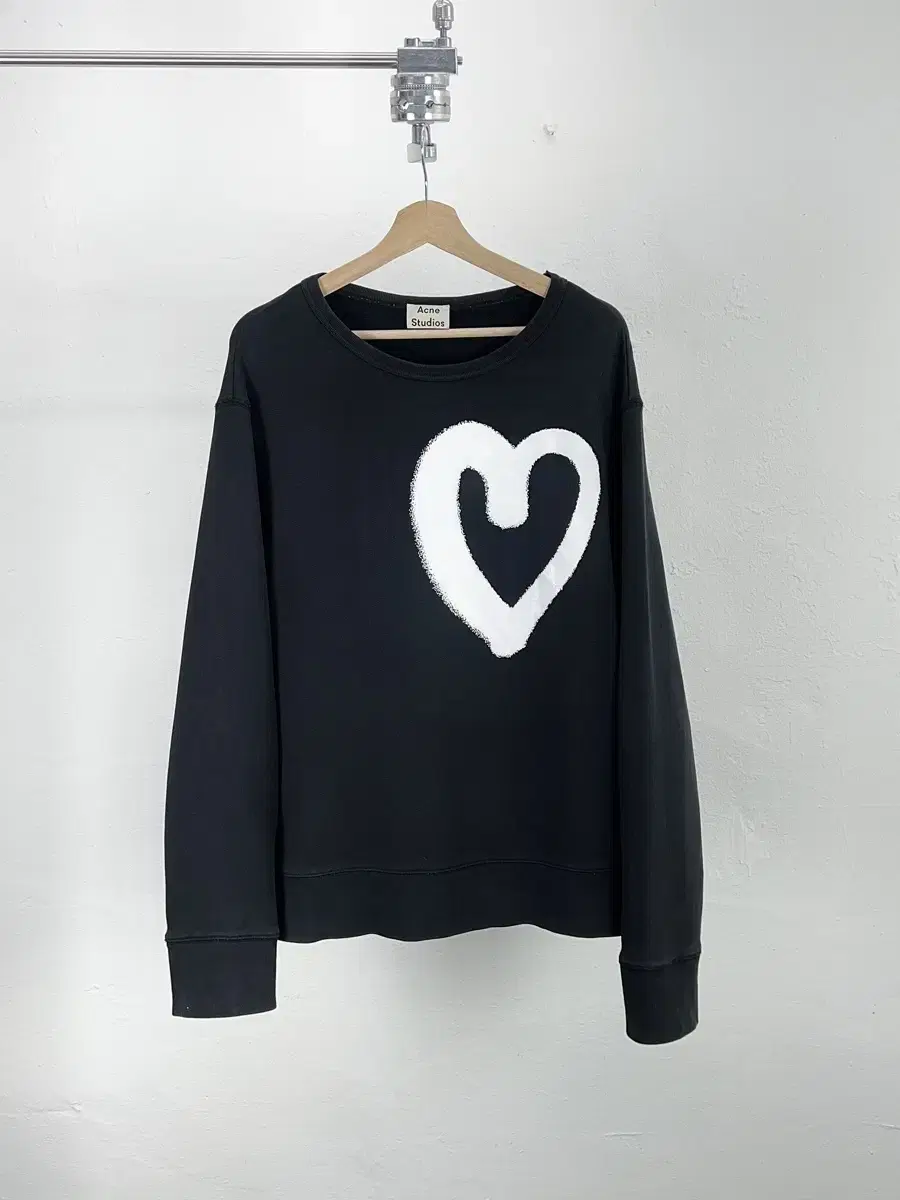 Akne Studios Campus Heart Print Sweatshirt