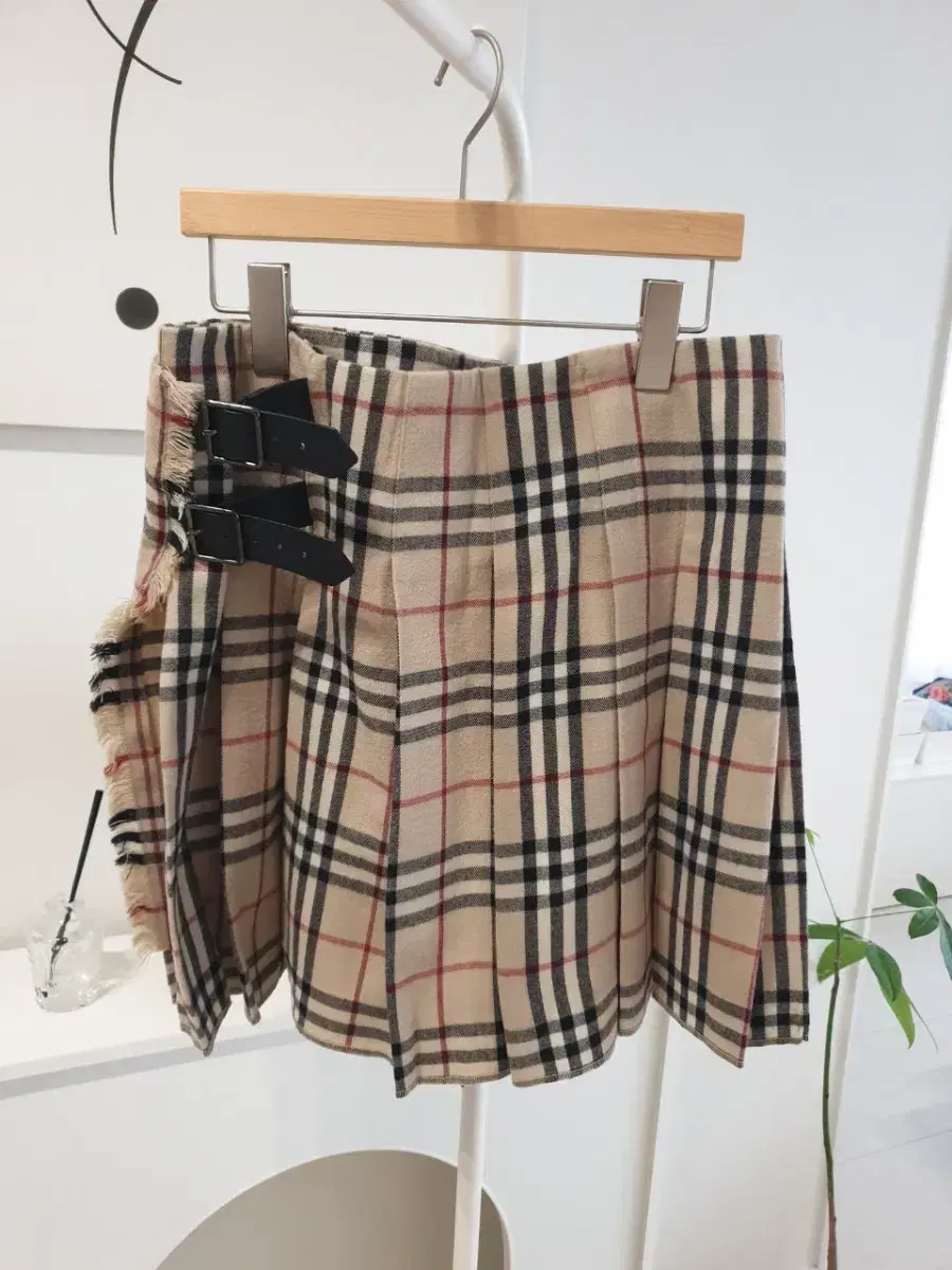 Burberry Check Belted Skirt