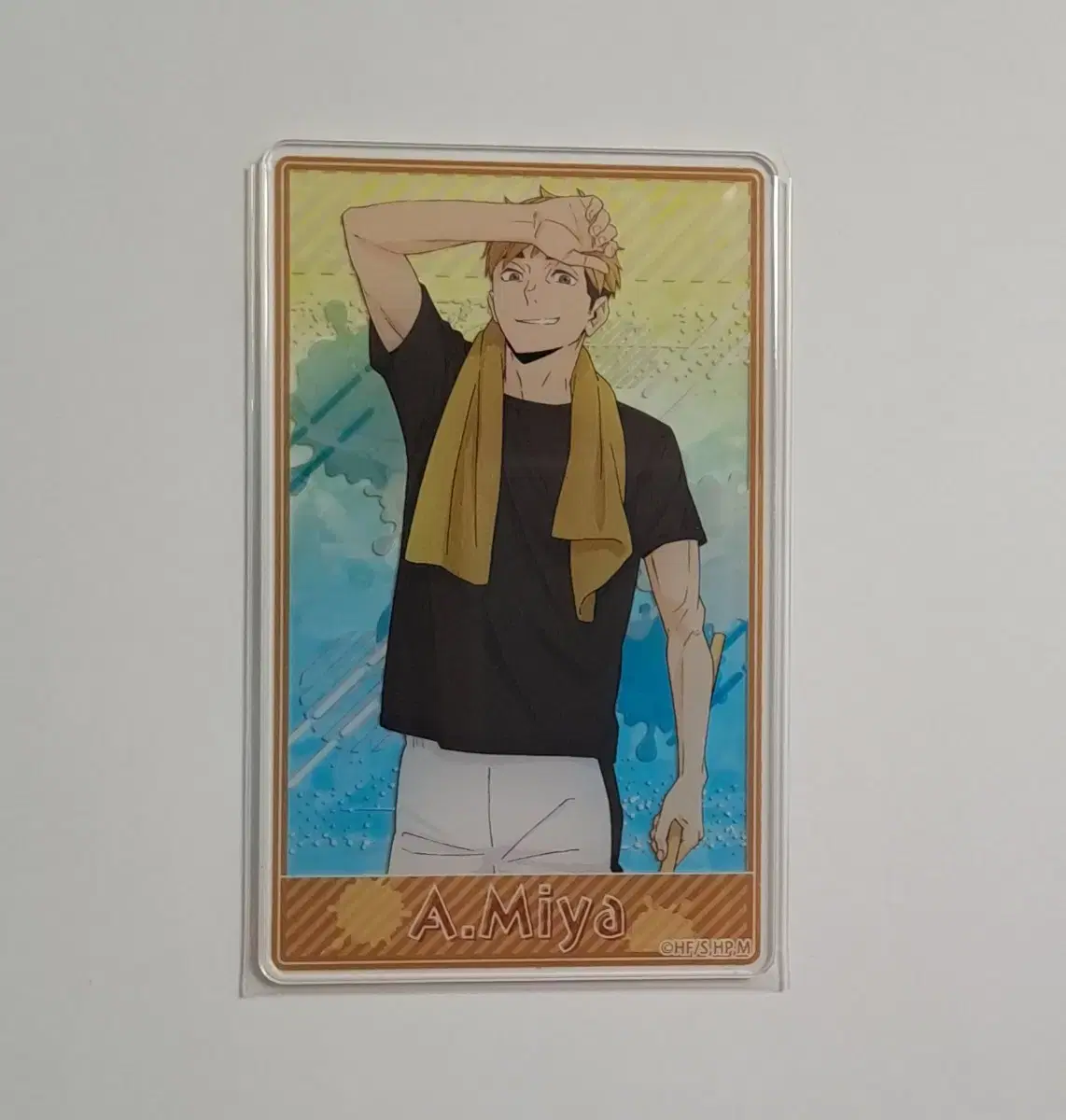 Haikyuu Atsumu Cleaning acrylic kard