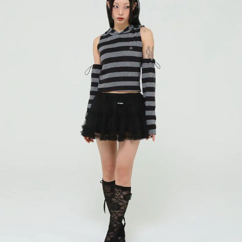 어글리쉐도우 MESH FRILL CANCAN SKIRT 캉캉 스커트