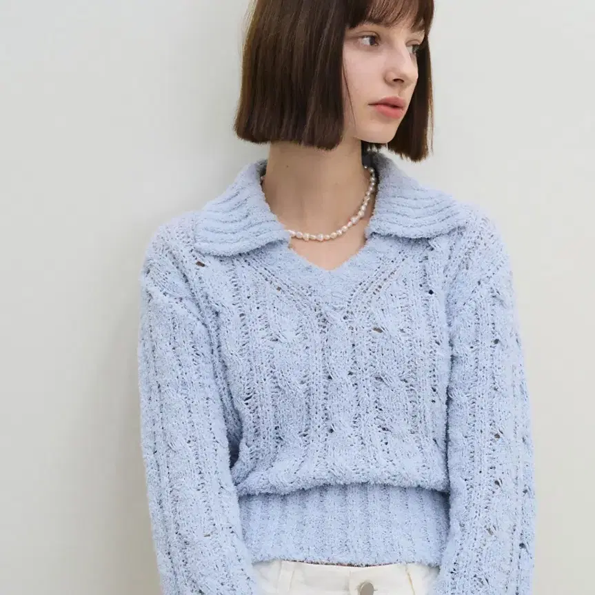 GROVE 그로브 LOTTIE KNIT - LIGHT BLUE 태연착용