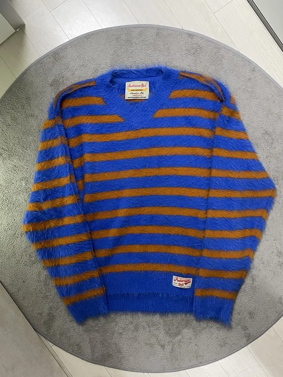 Anderson Belle Stripe Hairy V-Neck Sweater Knit