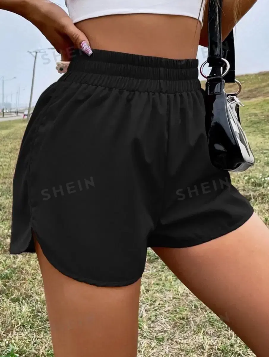 Black training shorts