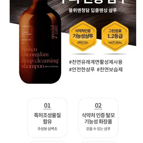 블뤼엔청담 딥 클렌징 기능성 스칼프 샴푸 500ml 탈모 예방 샴푸 대