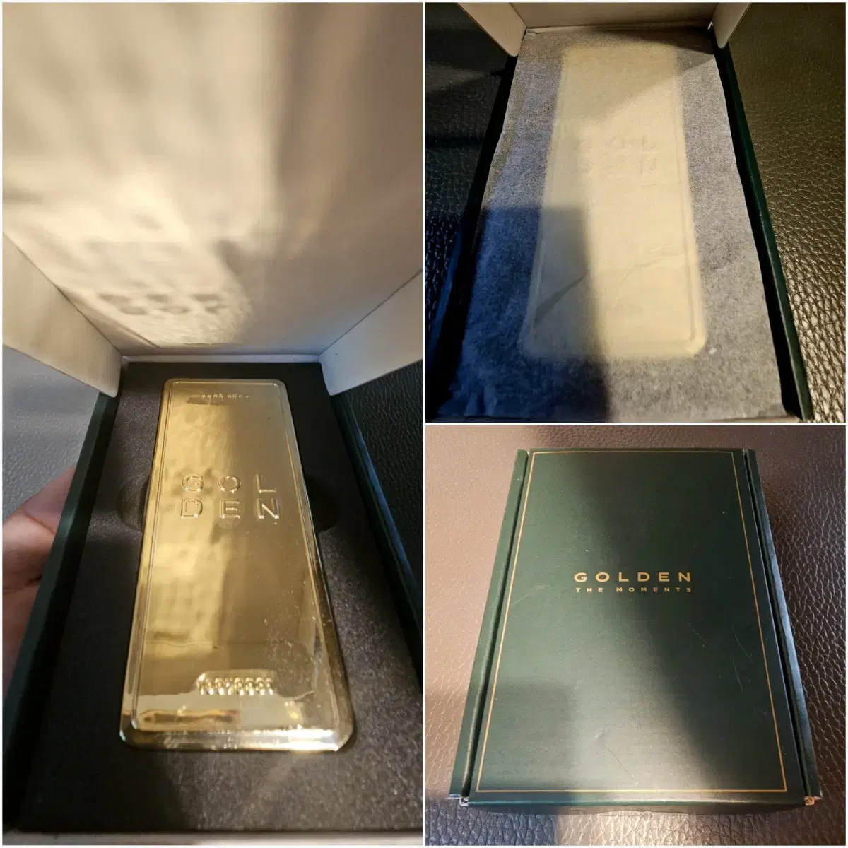 Golden bar object exhibited by Jungkook JK