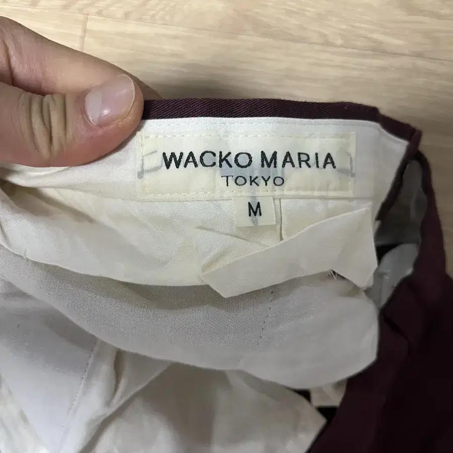 wacko maria 치노 팬츠 블랙 , 버건디