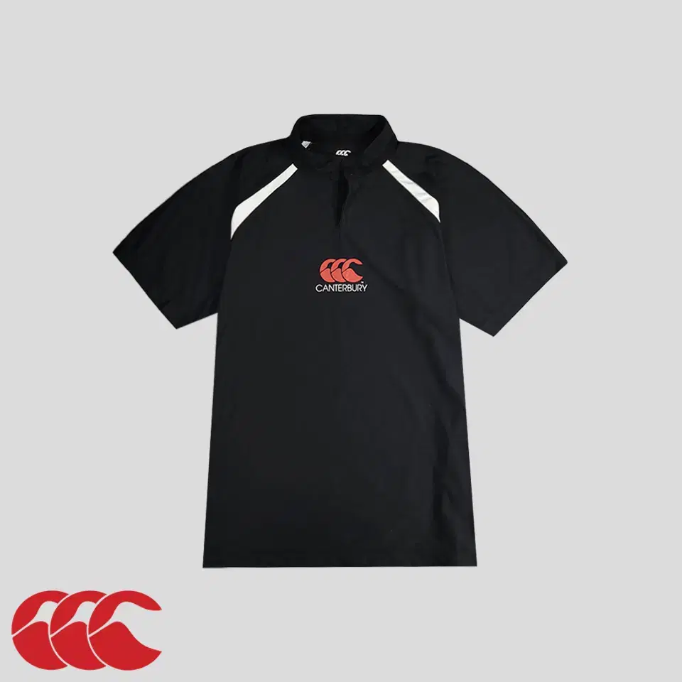 CANTERBURY Canterbury Black White Lined Mid Printed Logo Poly Features