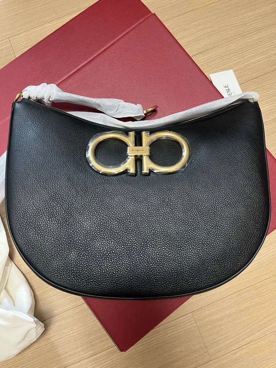 Ferragamo Large Gancini Hobo Bag in Black