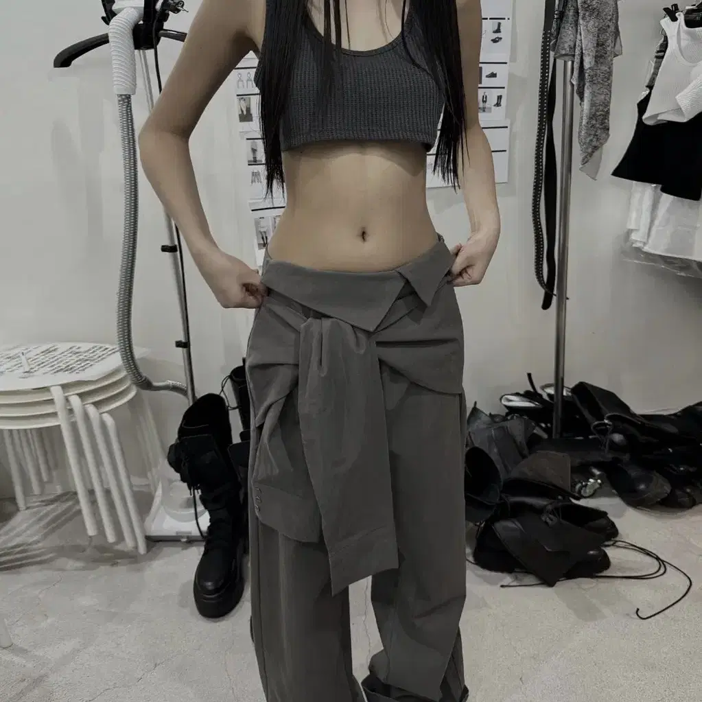 보헤미안서울 TURNUP WIDE SHIRT PANTS 턴업 와이드 셔츠