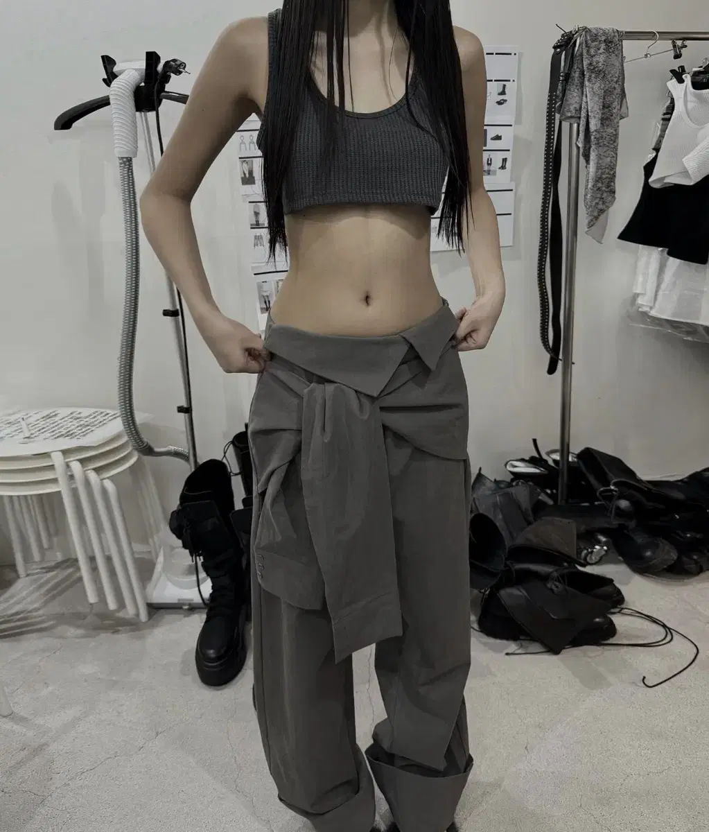 보헤미안서울 TURNUP WIDE SHIRT PANTS 턴업 와이드 셔츠