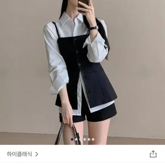 하이클래식 셔츠뷔스티에set 블랙