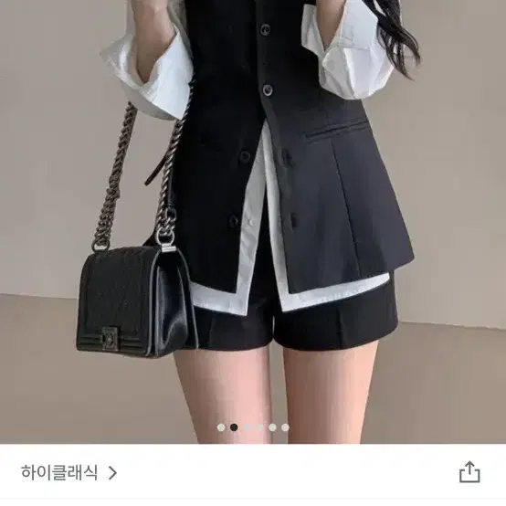 하이클래식 셔츠뷔스티에set 블랙