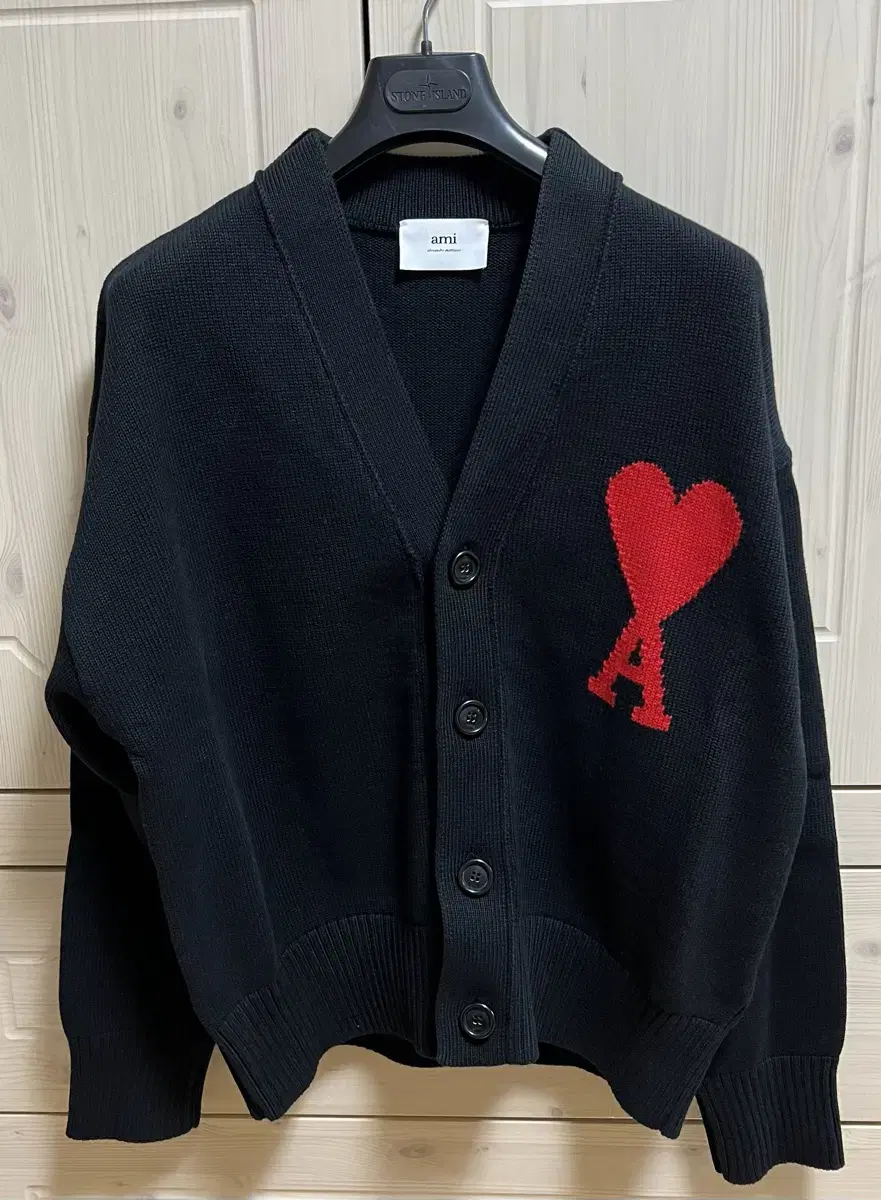 [New Arrivals] Army 22ss Big Heart Logo Cardigan Black size L