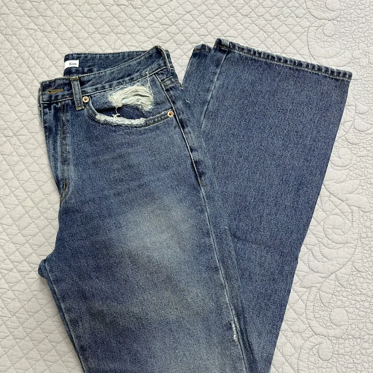 마뗑킴 데님팬츠 VINTAGE SLIM STRAIGHT DENIM