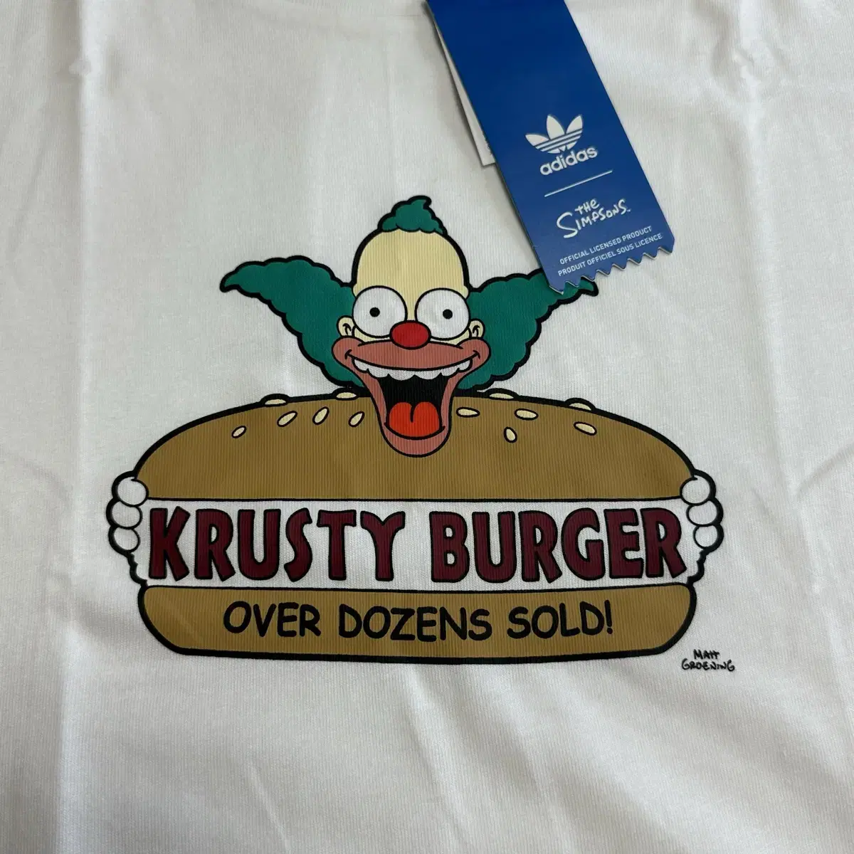 New Arrivals The Simpsons X adidas Krusty Burger T-Shirt White 3XL