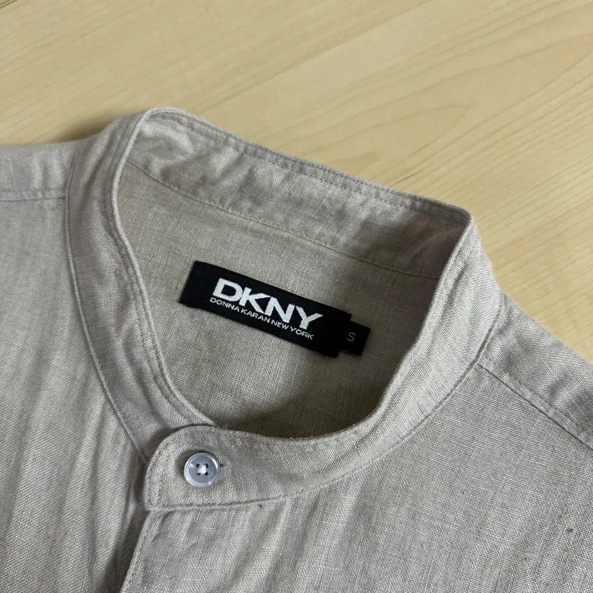 (S~M) DKNY 린넨(마) 헨리넥 긴팔 셔츠