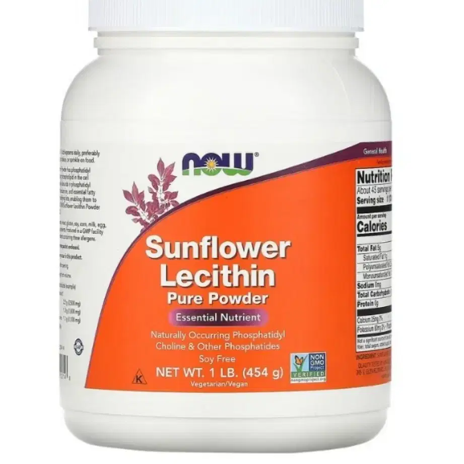 나우푸드 해바라기 레시틴 LECITHIN 파우더 분말 454g 보충제 고