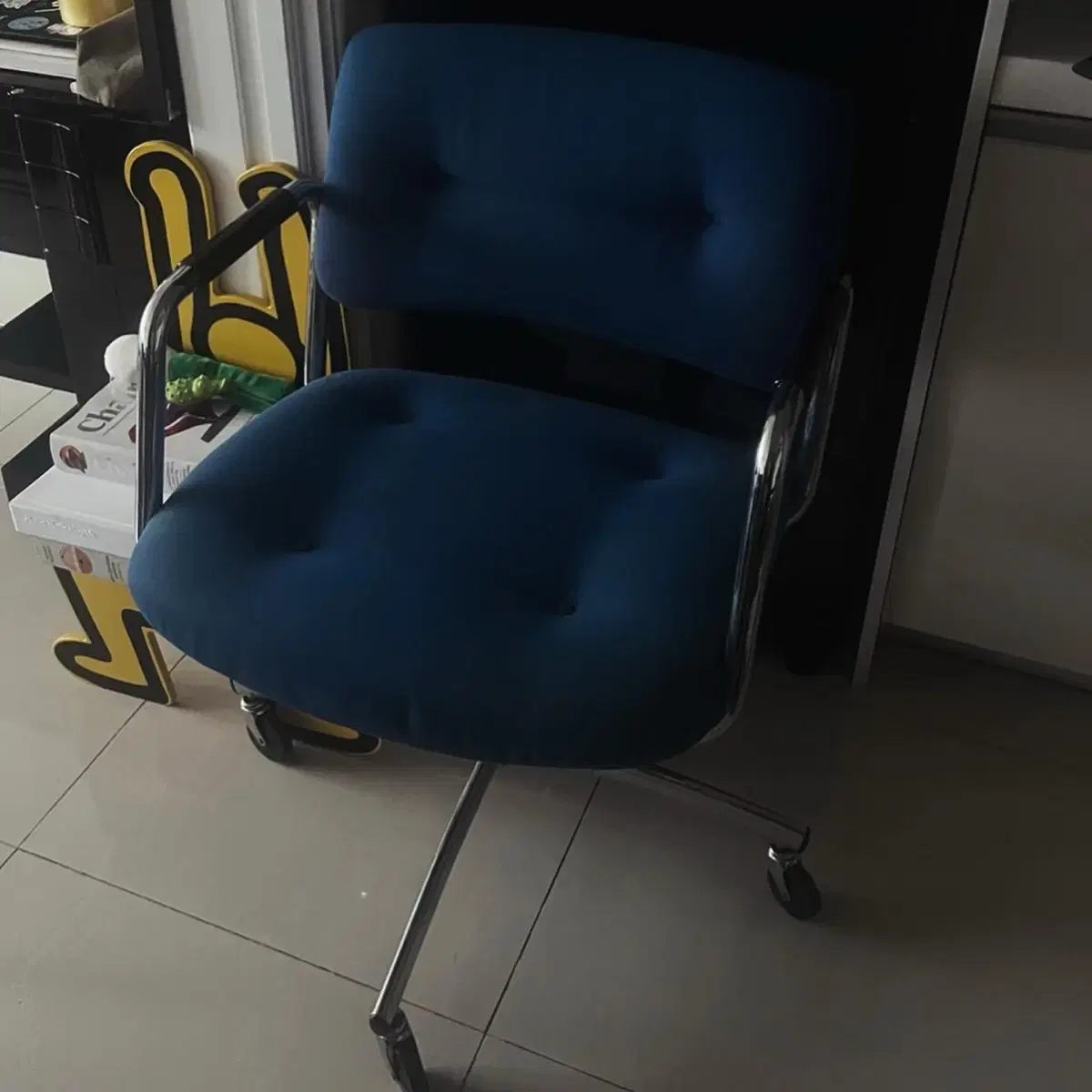 Blue Fabric Office Chair steel case