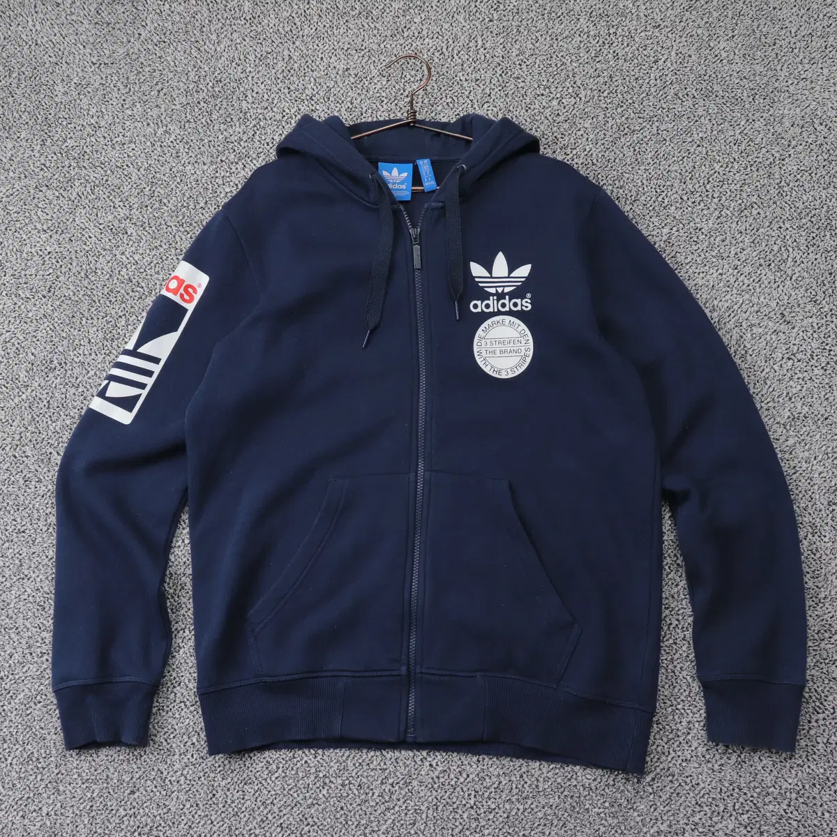 Adidas Street Graphic Printing Hooded Zip-Up (Overseas M)