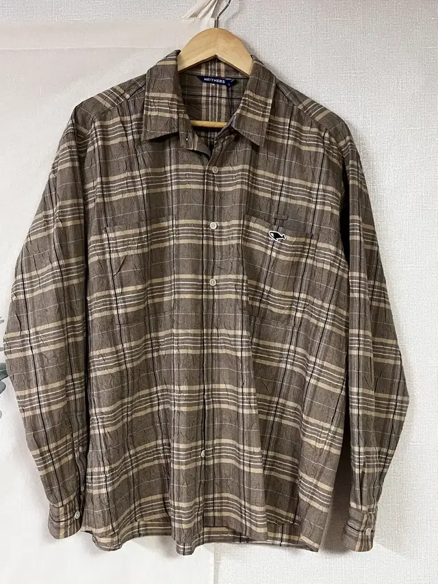 네이더스 relaxed L/S check shirts 체크셔츠 beige