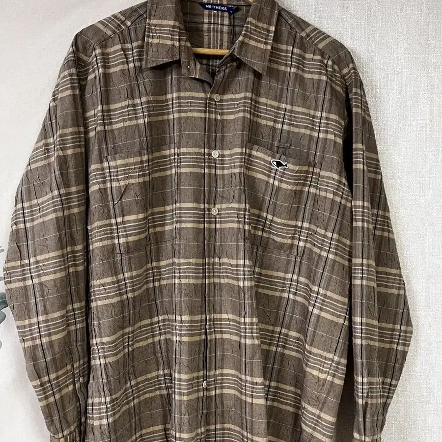 네이더스 relaxed L/S check shirts 체크셔츠 beige