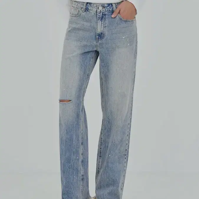 페이탈리즘 #0237 trabus paint jeans 데님 진 청바지