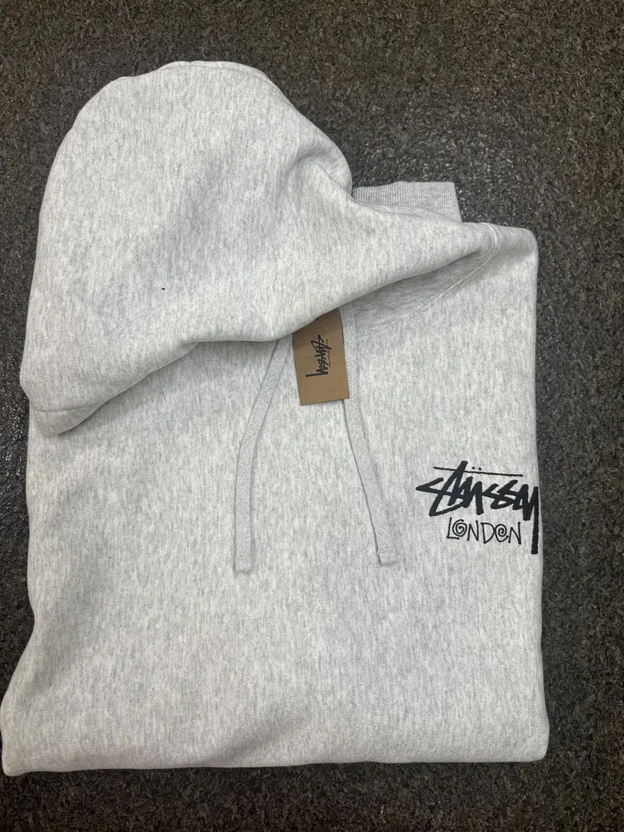 London Stussy Hoodie Ash GrayXL