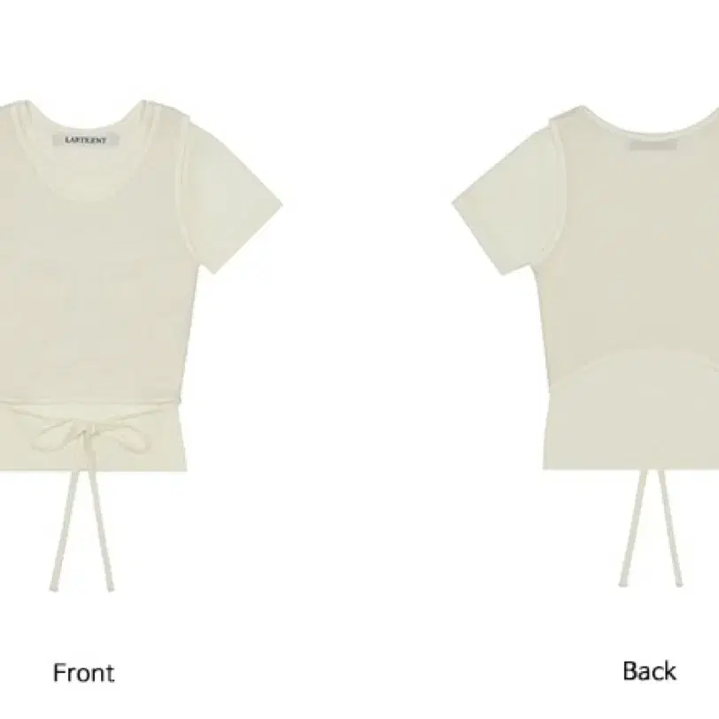 라티젠  L4 ribbon layerd t-shirt ivory