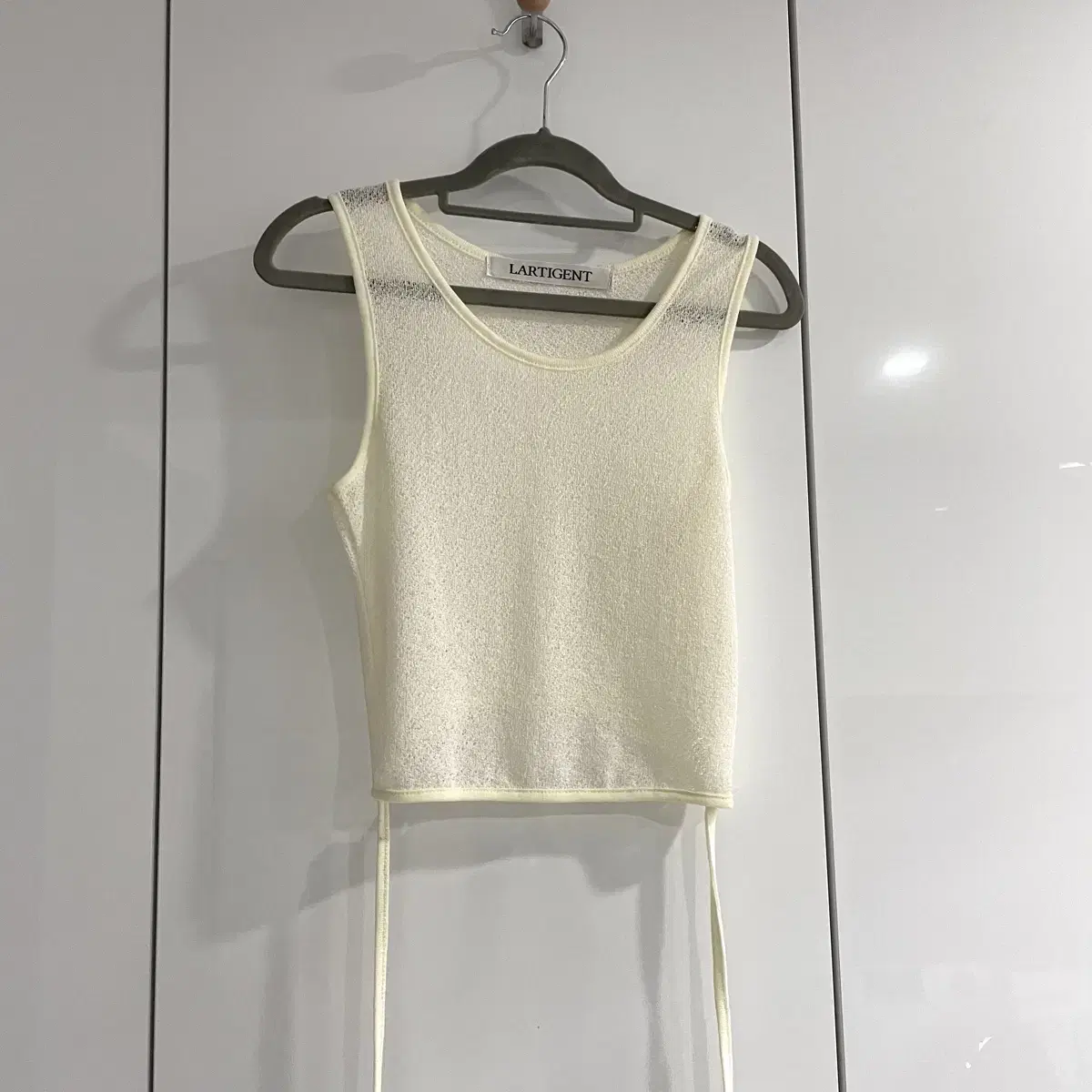 라티젠  L4 ribbon layerd t-shirt ivory