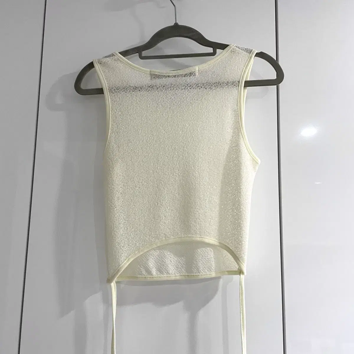 라티젠  L4 ribbon layerd t-shirt ivory