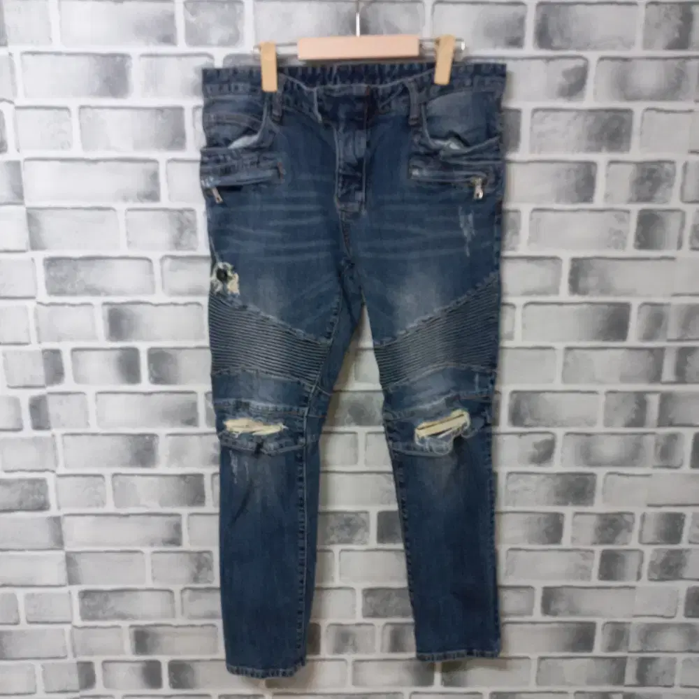 9-2/Valmain bloo Washed Vintage Jeans Men's