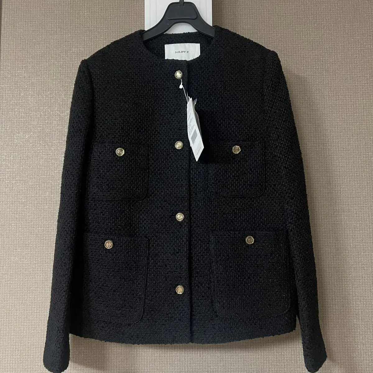 새상품 닐바이피 tweed crop jacket 트위드 자켓