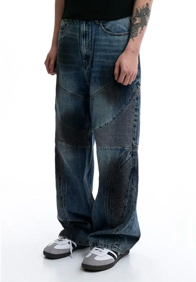 [1] OY Dirty Washed Biker Jeans Blue