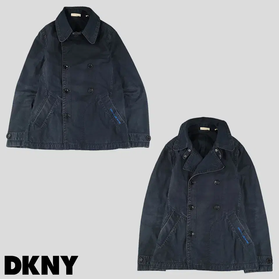 DKNY JEANS 디케이엔와이 진스 네이비 피그먼트 워시드 네크비조 헤