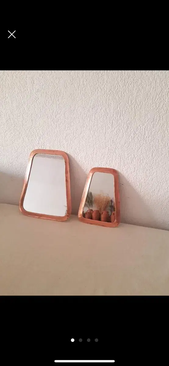 square bronze colored mirror 소형 벽거울