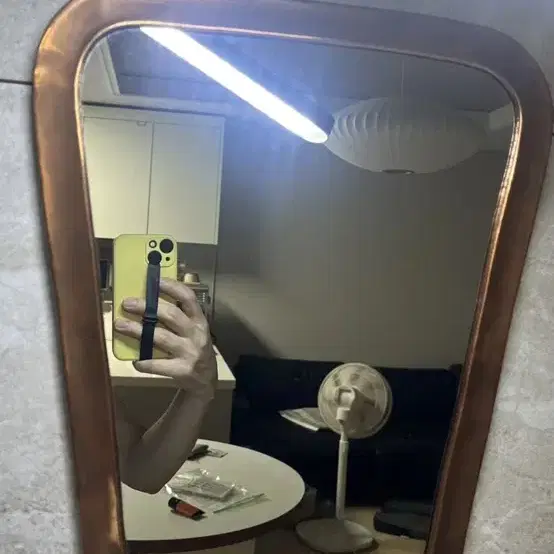 square bronze colored mirror 소형 벽거울