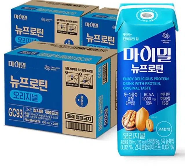 대상 마이밀 뉴프로틴 190ml 72개 단백질음료