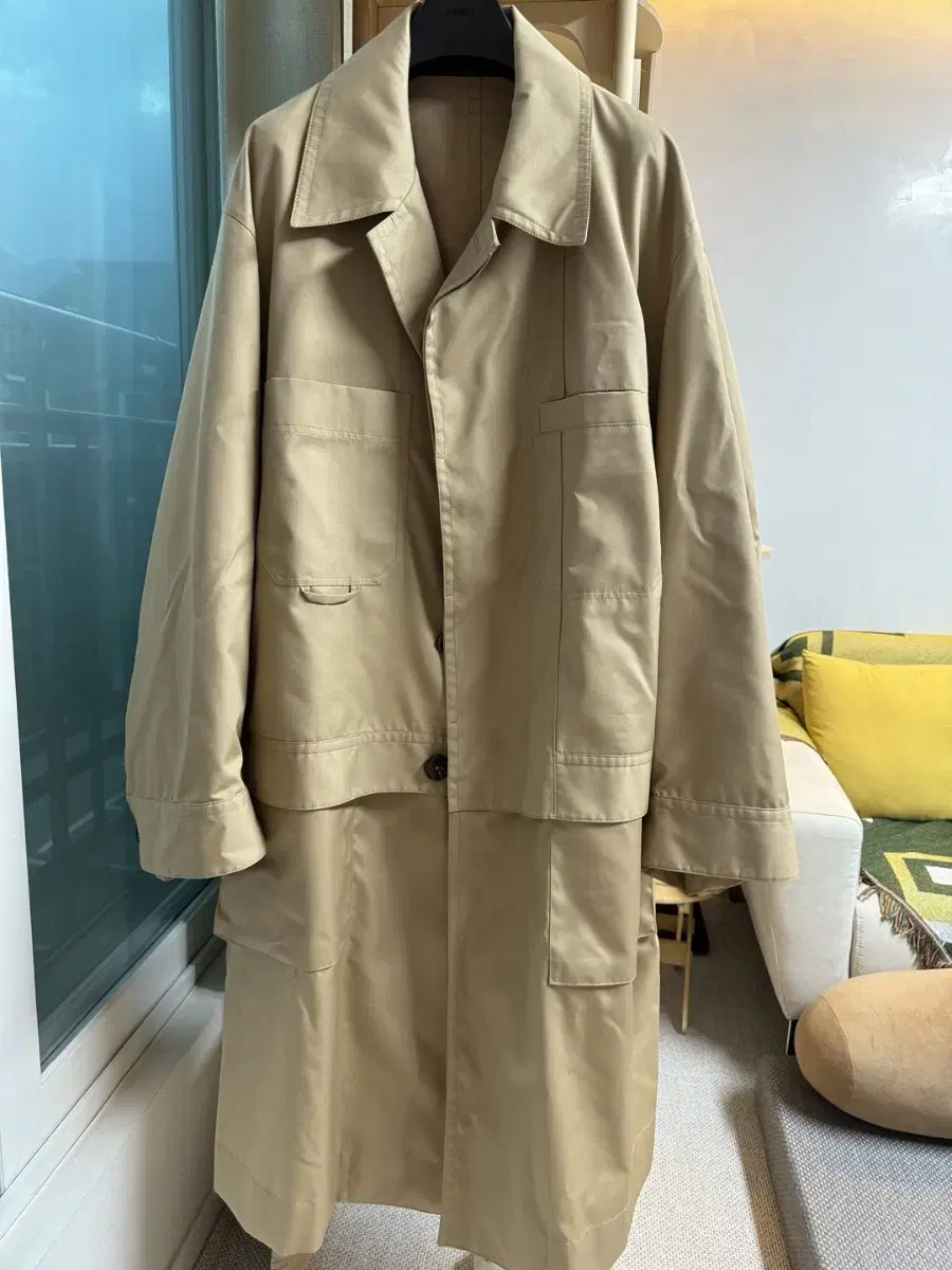 [NEW] Solid Homme Trench Coat Beige