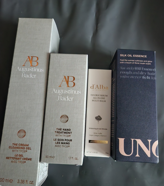 Augustinian Bader Cleansing Gel, Hand Treatment, Dalva Multi Balm, woono Essence