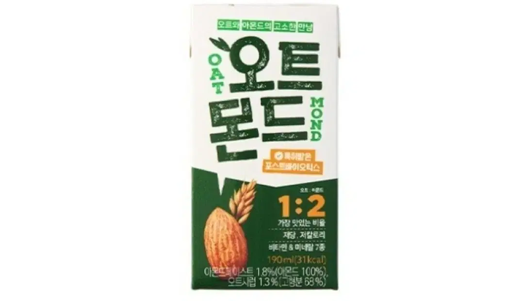 롯데칠성 오트몬드 190ml 24팩 아몬드 음료