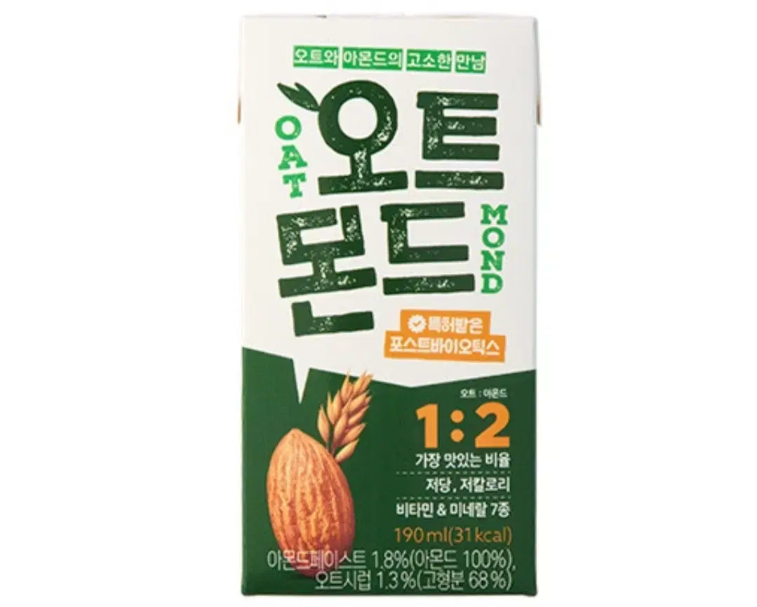 롯데칠성 오트몬드 190ml 24팩 아몬드 음료