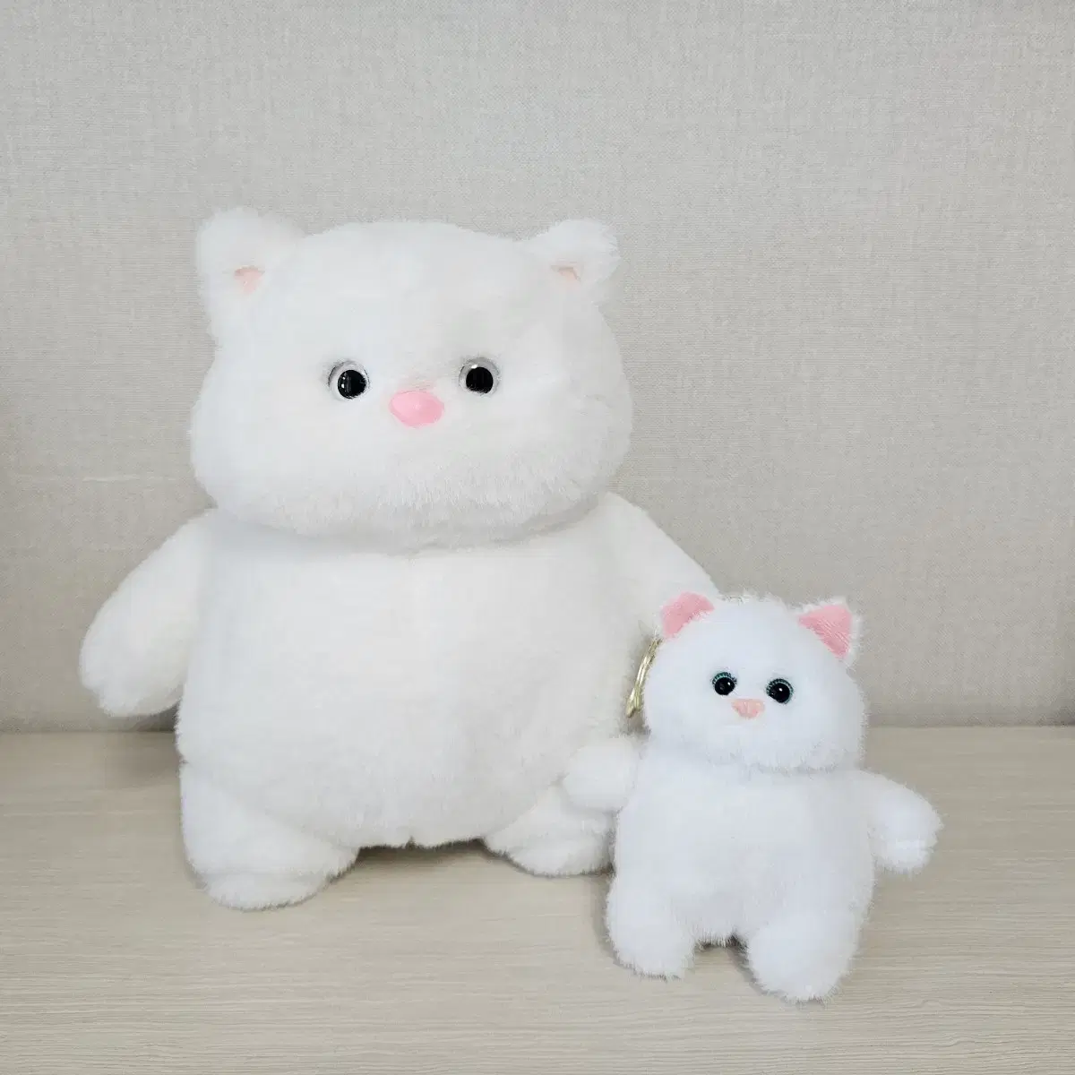 아기 뚱냥이 인형 & 가방고리 키링(흰색)