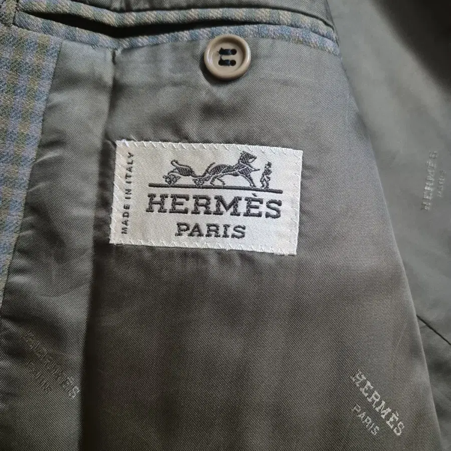 Hermes 에르메스 더블 브레스티드 깅엄 체크 블레이저