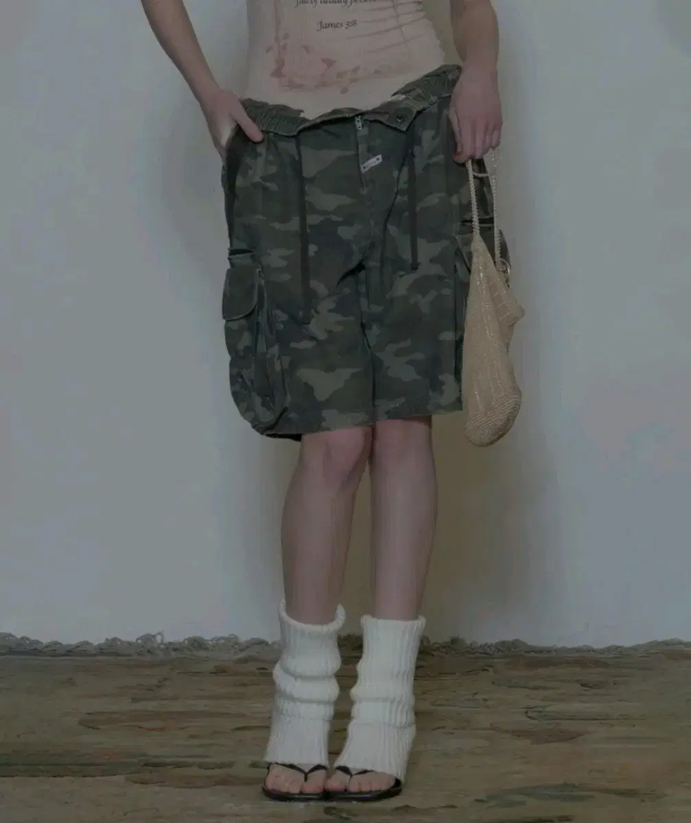 스컬프터 Twill Cargo Half Pants Forest Camo