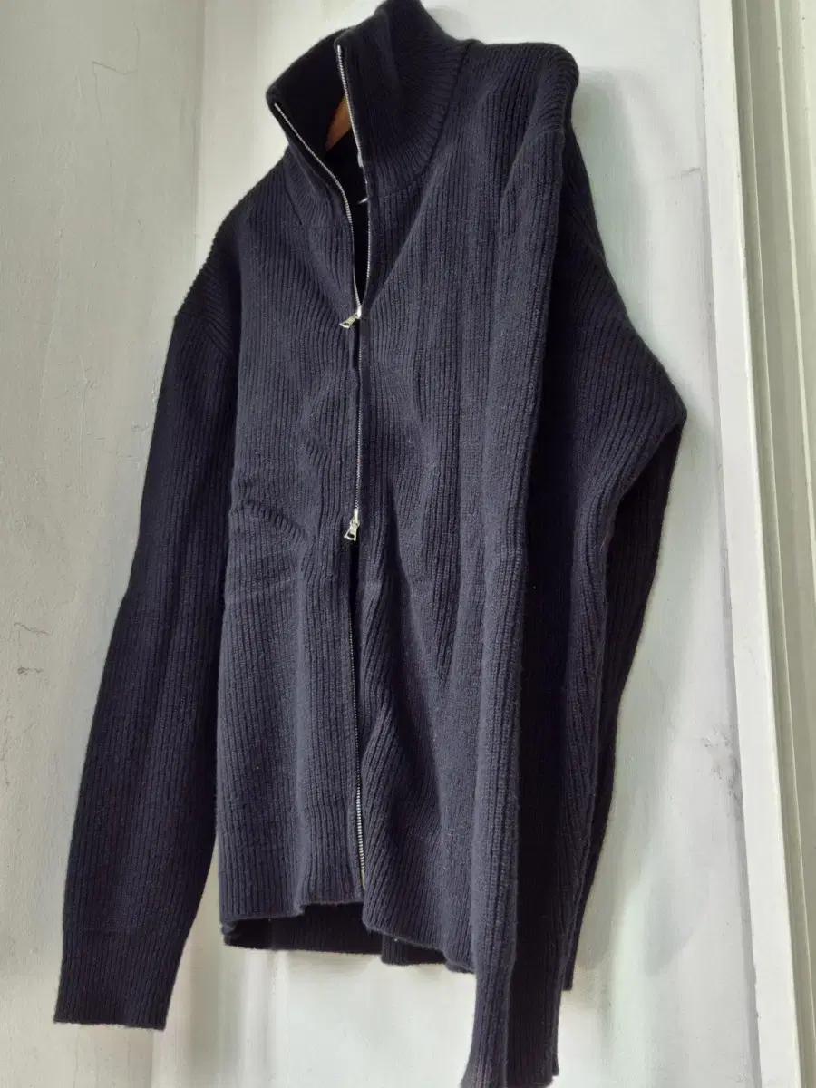 Union Blue CASHMERE RIRI FULL ZIP-UP SWEATER