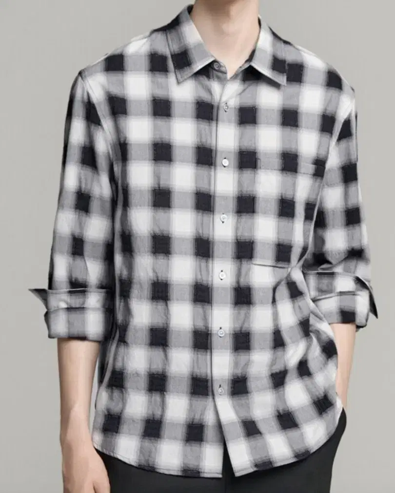 DKNYMen Casual cotton check shirt