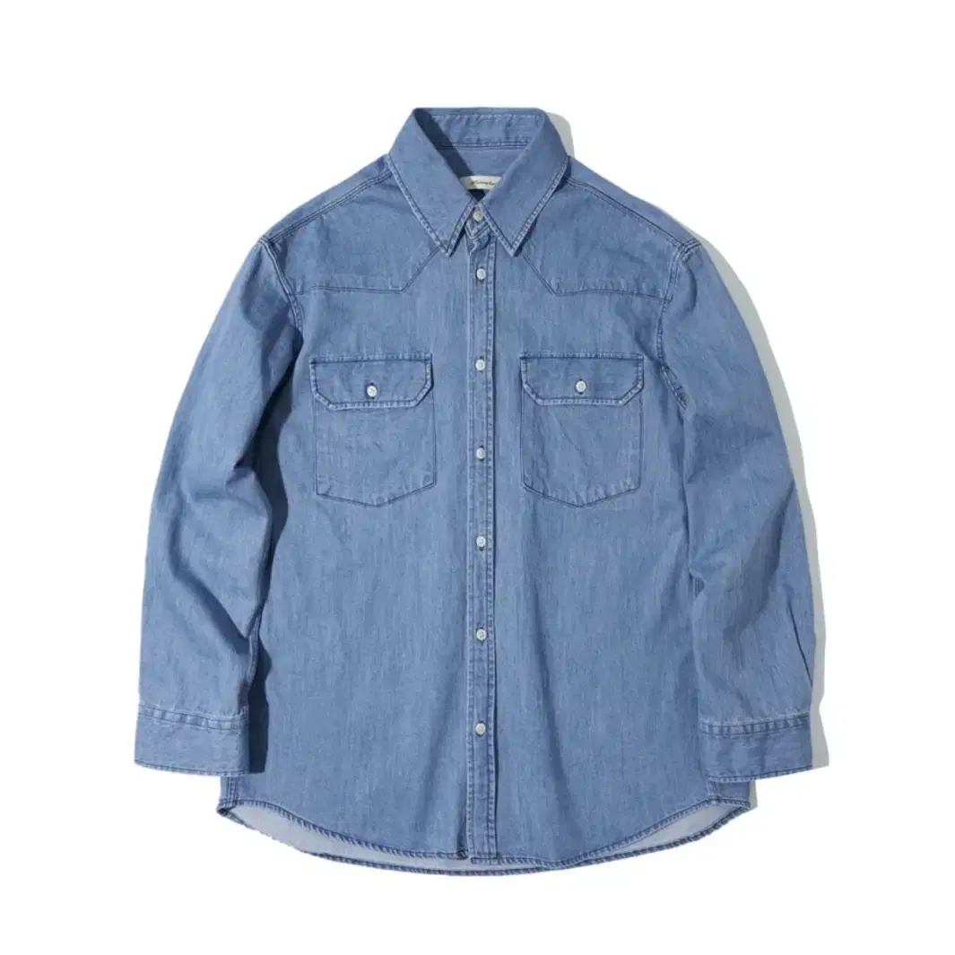 하프크라이즈 레이아웃) Western denim shirt